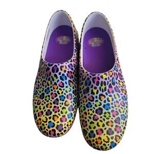 Lisa Frank Women’s Crocs Neria Pro II Clogs Pink Multi Cheetah Print Size 10